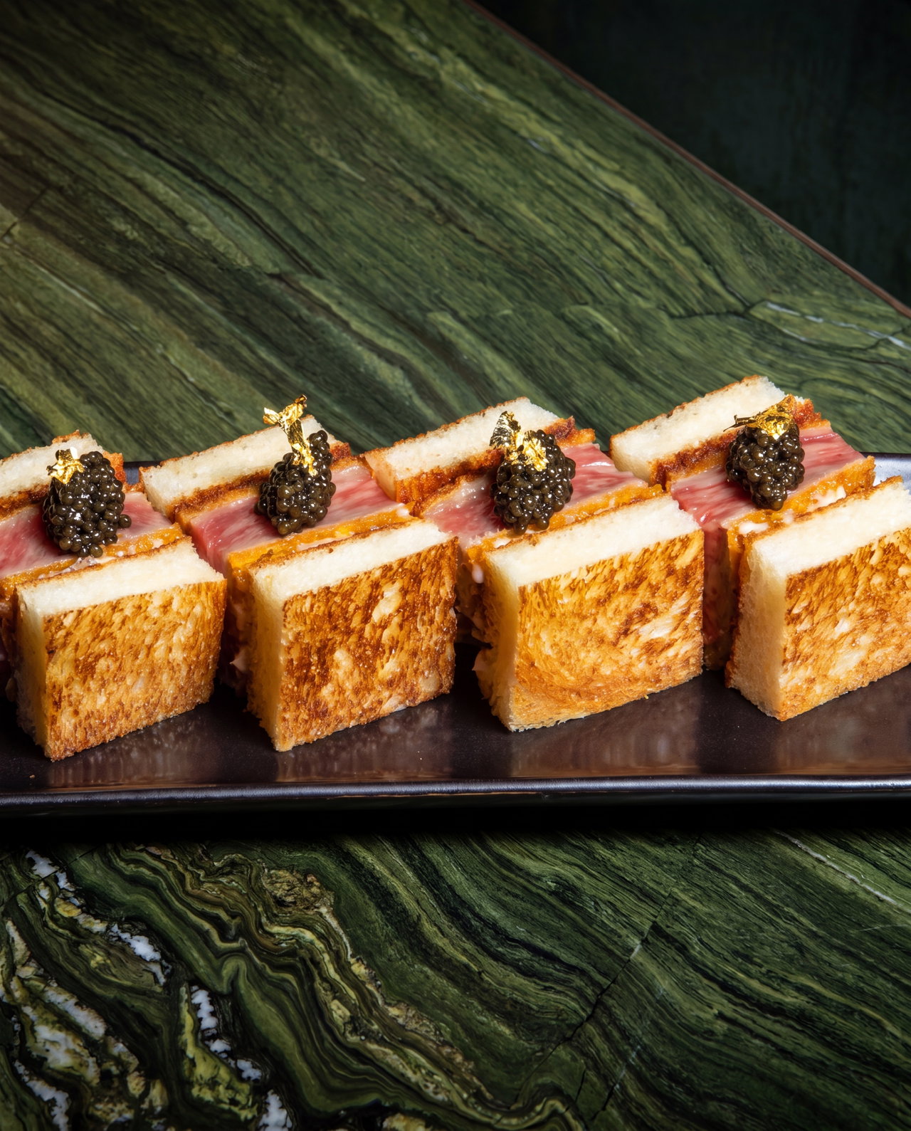 Gourmet Sandwich Platter on Green Marble