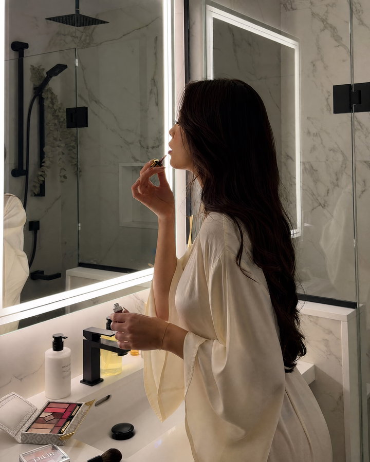 Serene Bathroom Makeup Application