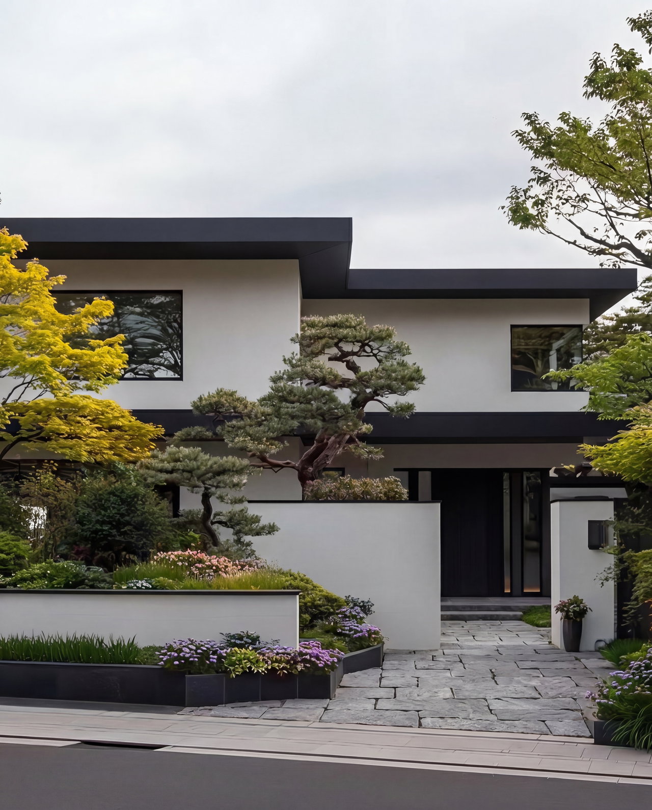 Modern Minimalist House Surrounded by Lush Greenery