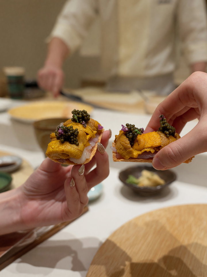 Exquisite Sushi with Sea Urchin and Caviar