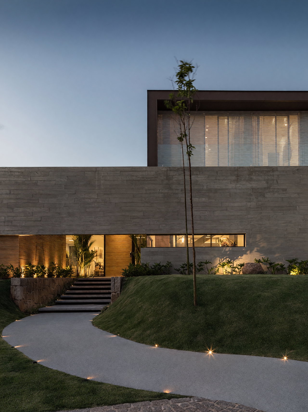 Minimalist House at Dusk