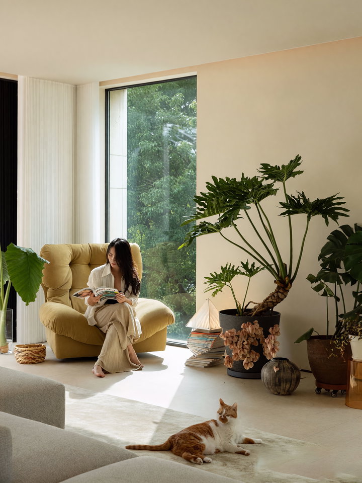 Cozy Reading Nook with Yellow Armchair