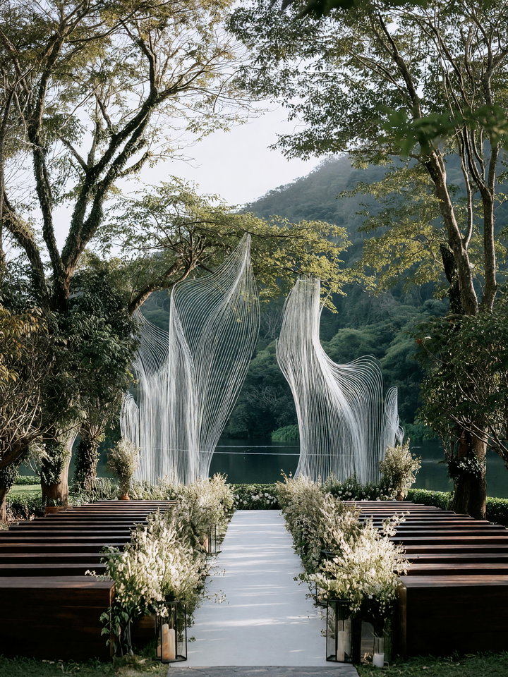 Serene Outdoor Wedding by Tranquil Lake