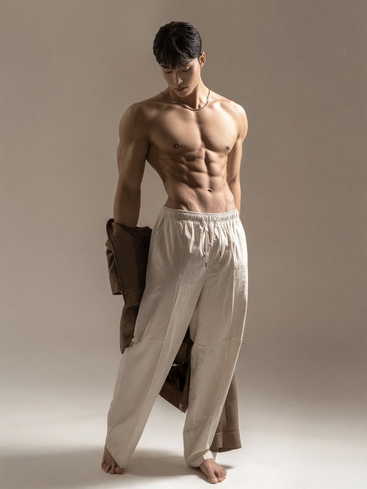 Fashion Model in Minimalist Studio