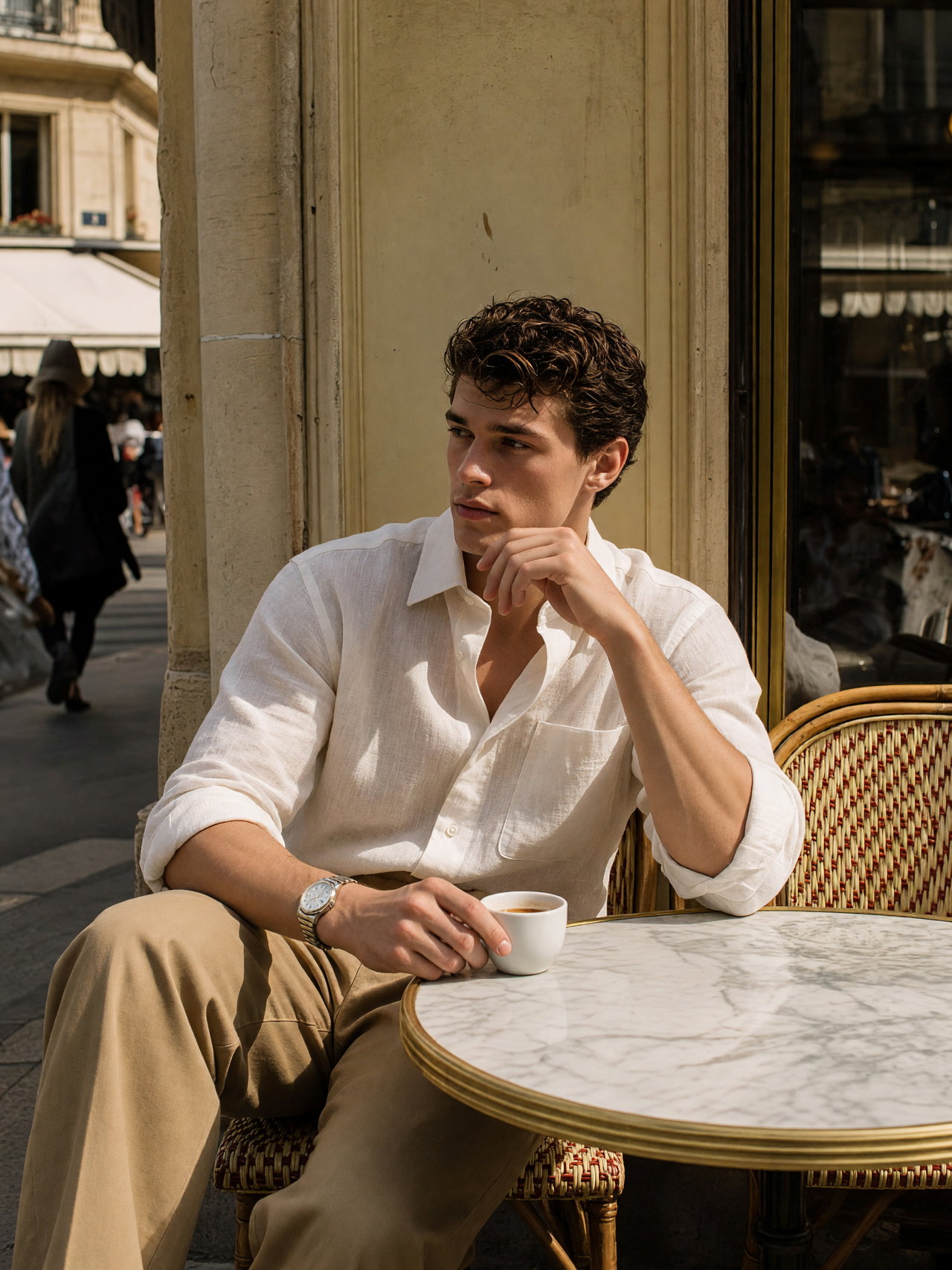 Young Man at Café Table