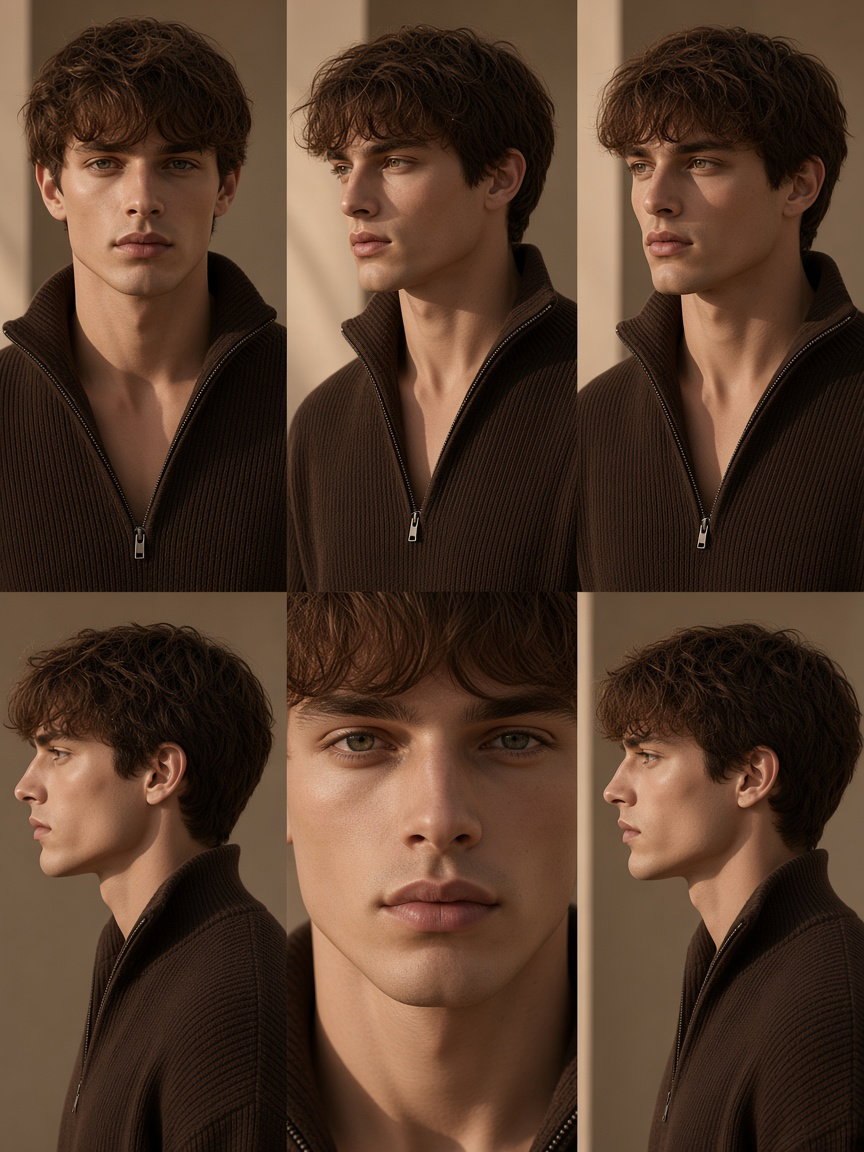 Portrait of Fashion Model in Brown Sweater