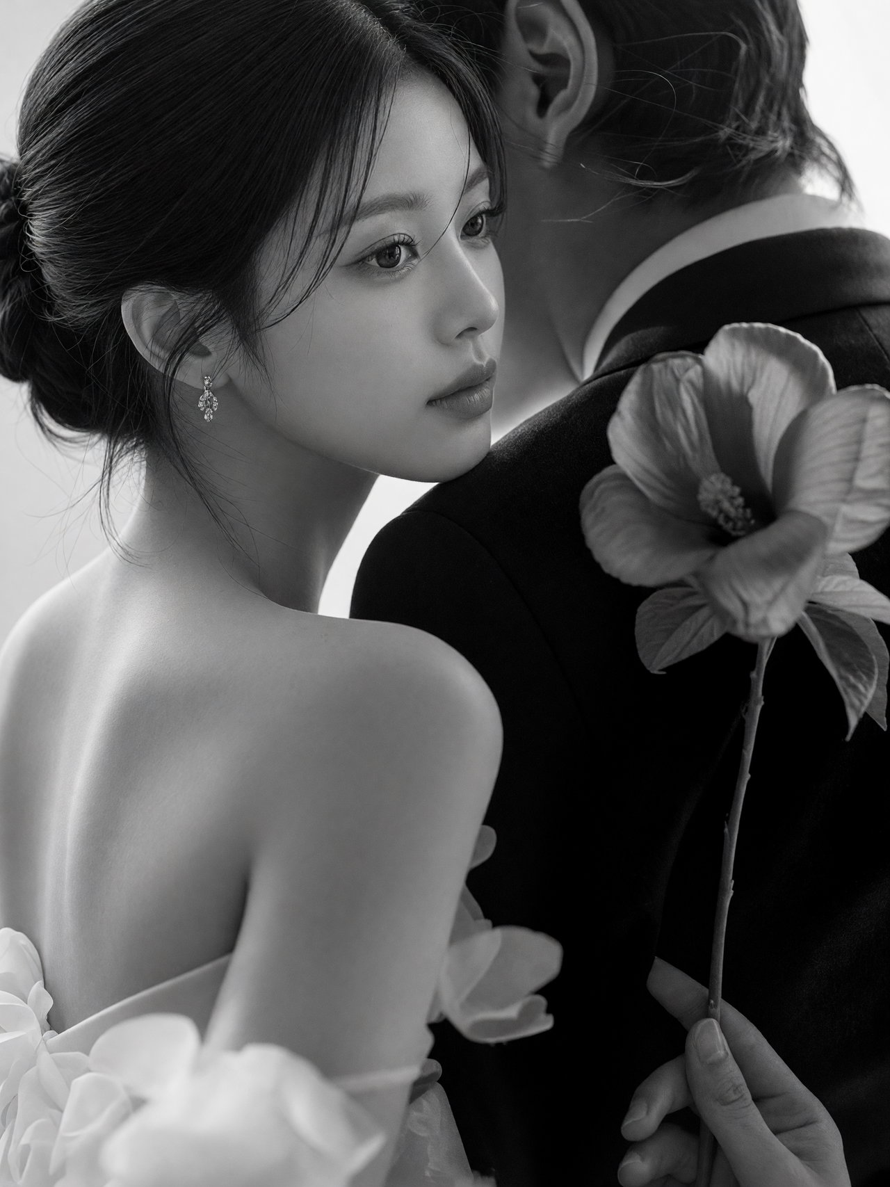Elegant Portrait of Character with Floral Detail