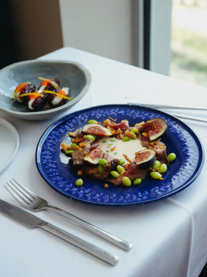 Fig Salad with Edamame and Creamy Dressing