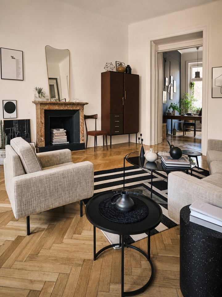 Cozy Living Room with Fireplace