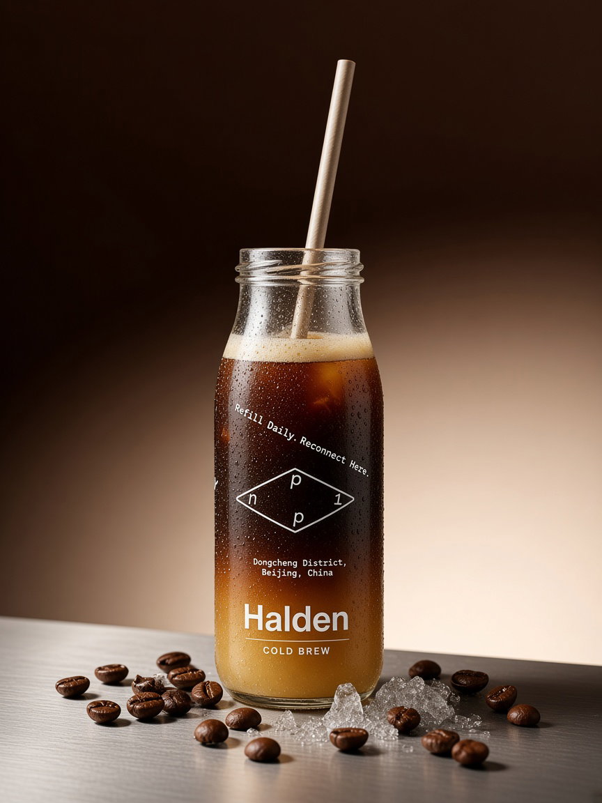 Halden Cold Brew Coffee in Glass Bottle
