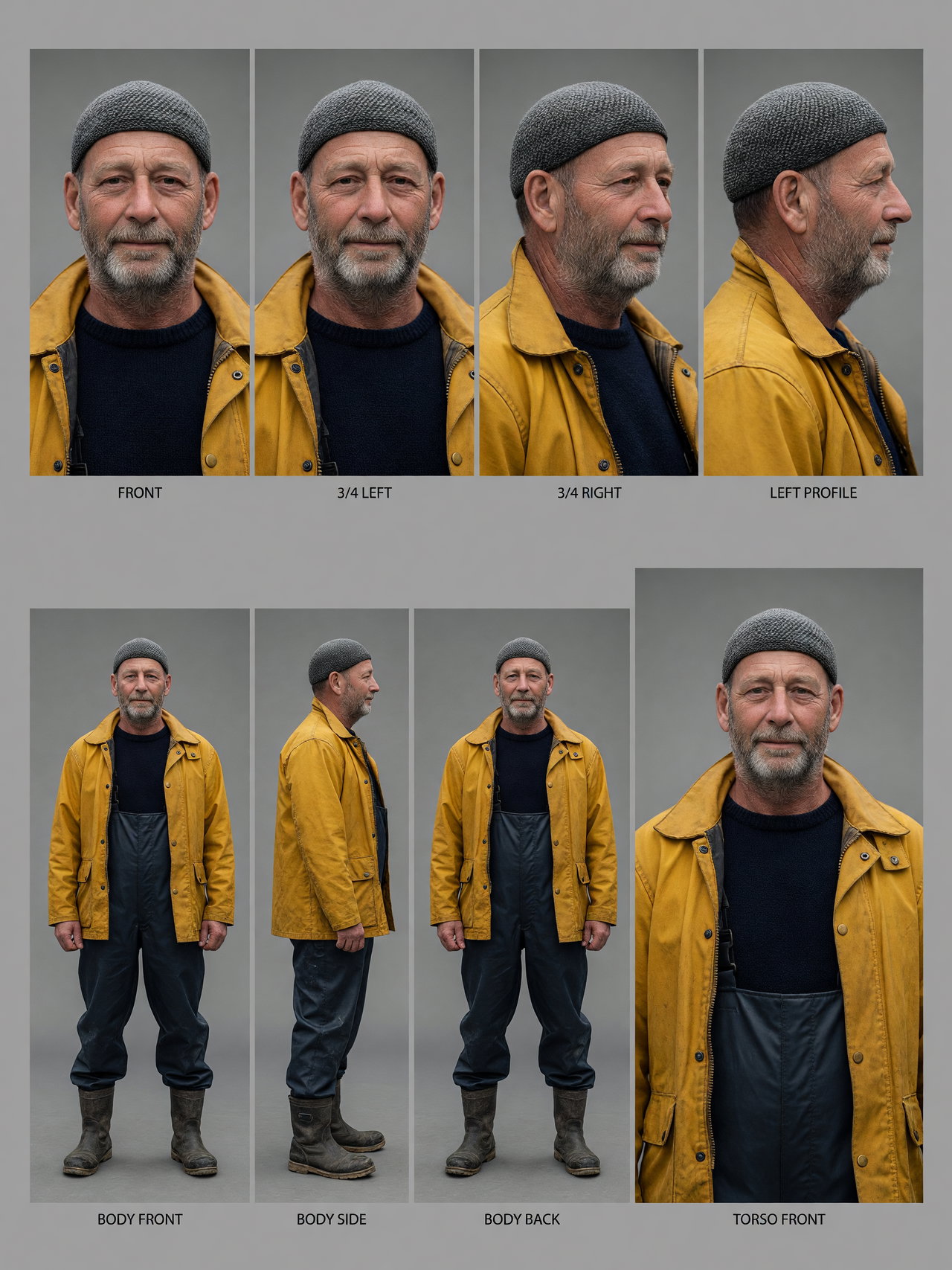 Weathered Fisherman in Knitted Cap