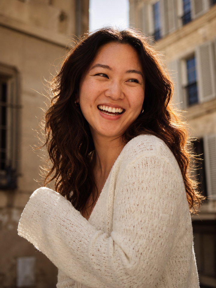 Candid Laughing Portrait in Natural Light