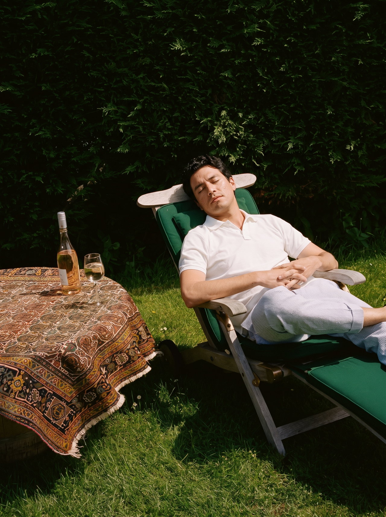 Relaxing Man in Garden Chair
