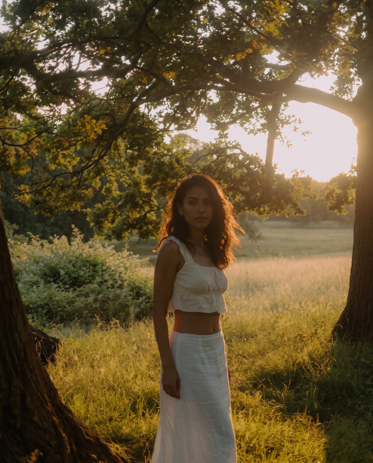 Golden Hour Portrait in Meadow
