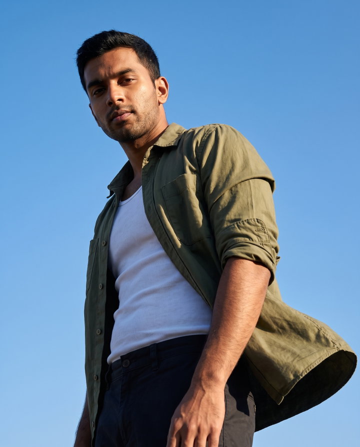Men's Summer Style in Olive Overshirt