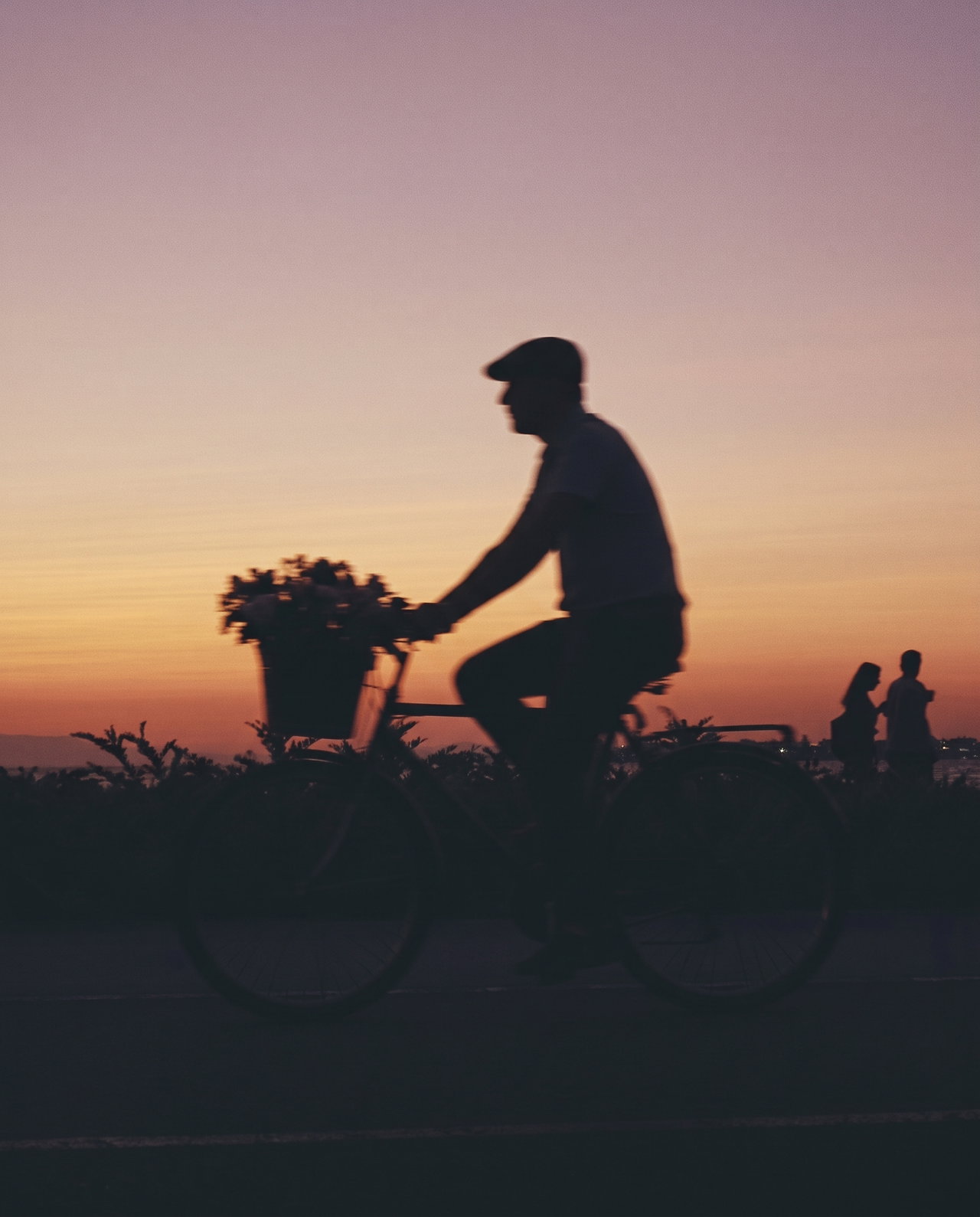 Cyclist Silhouette at Dusk