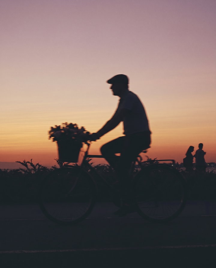 Cyclist Silhouette at Dusk
