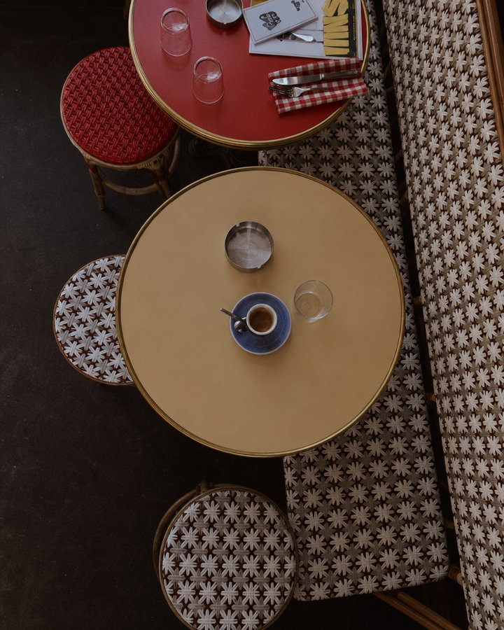 Overhead View of Paris Bistro Table with Espresso