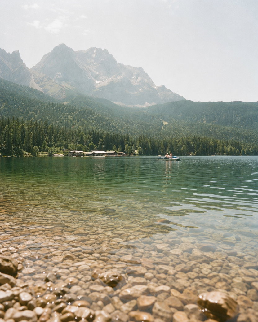 Alpine Lake with Pebbled Shoreline