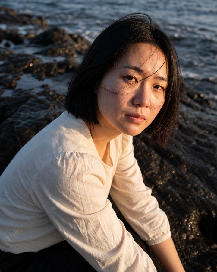 Natural Light Portrait on Coastal Rocks
