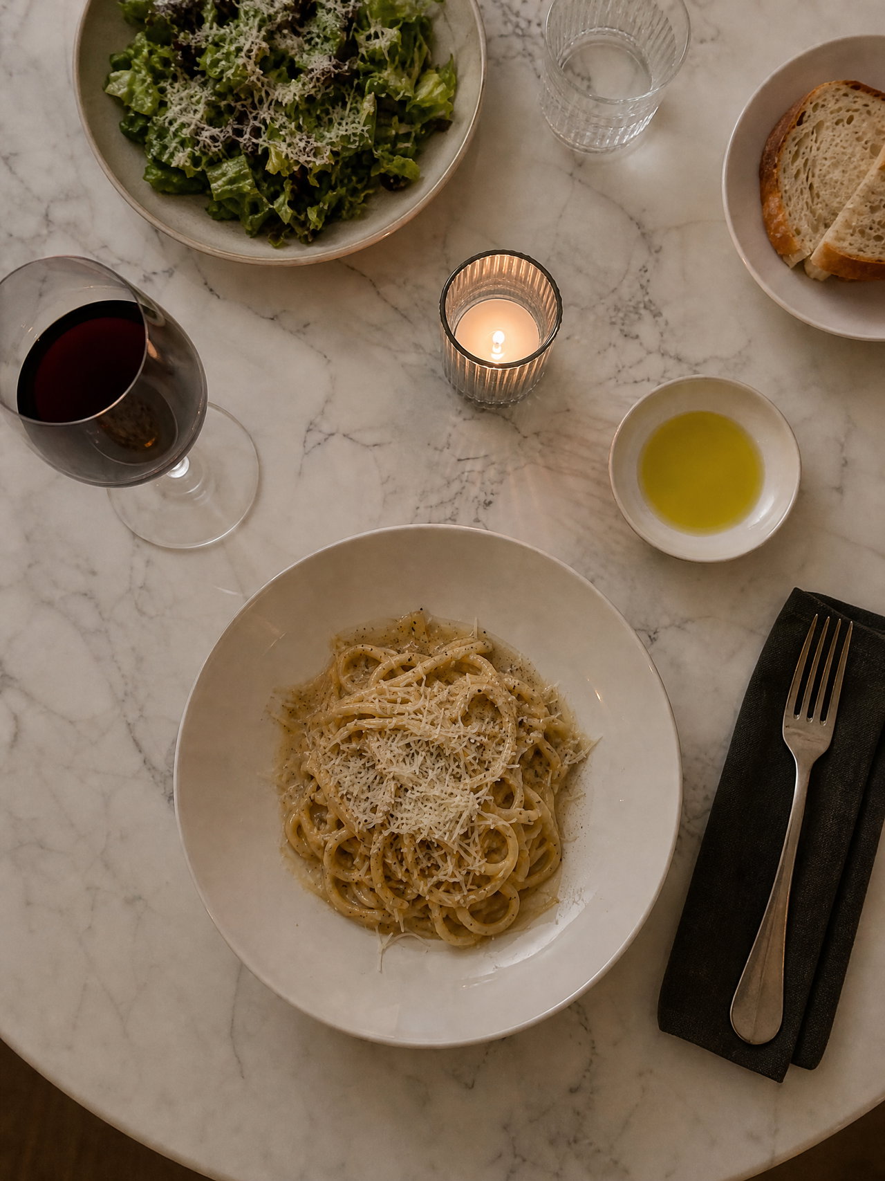 Cacio e Pepe Dinner Table Setting
