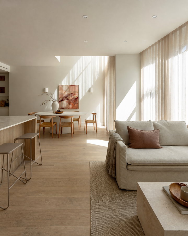 Sunlit Living and Dining Room