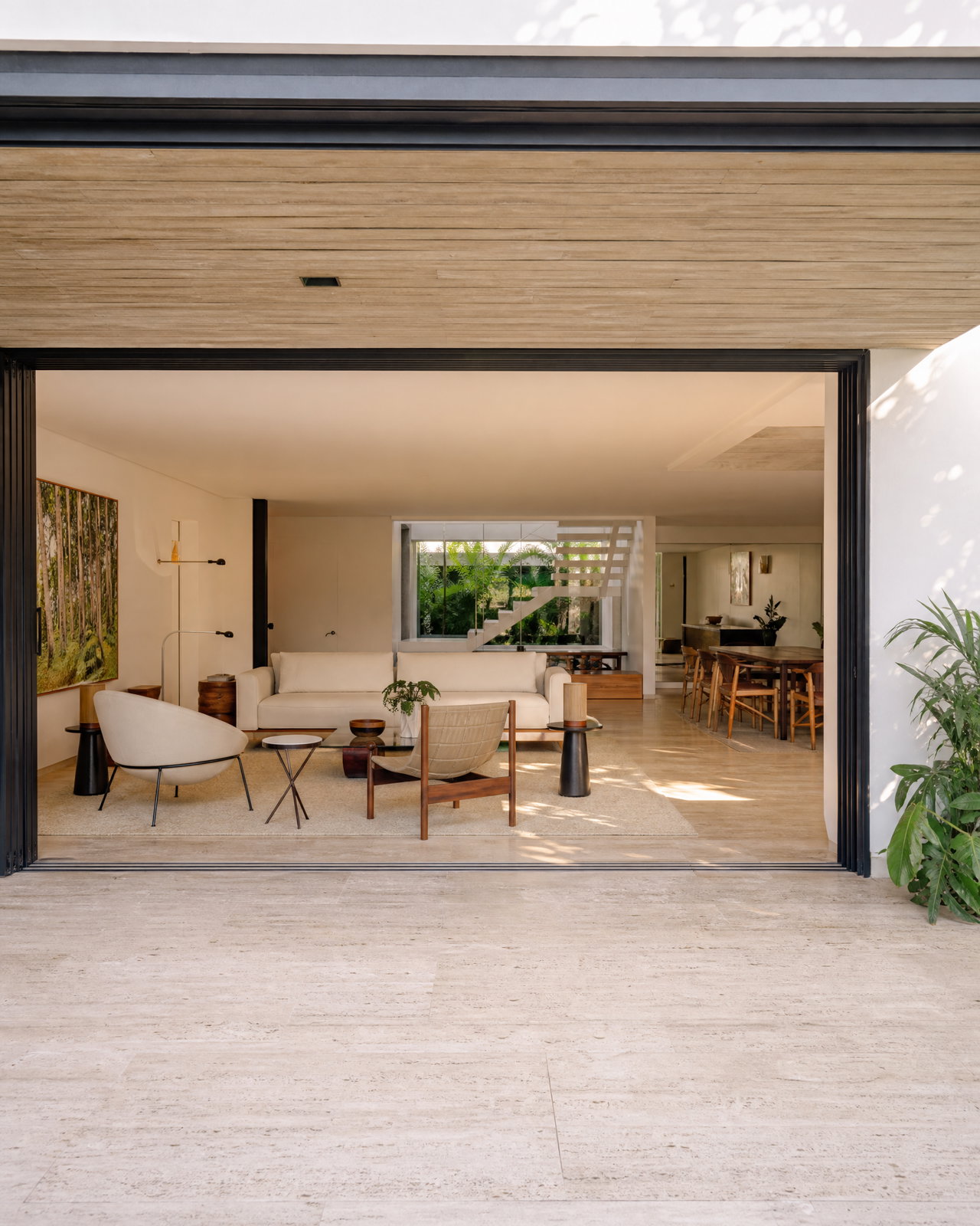Modern Living Room Opening to Terrace