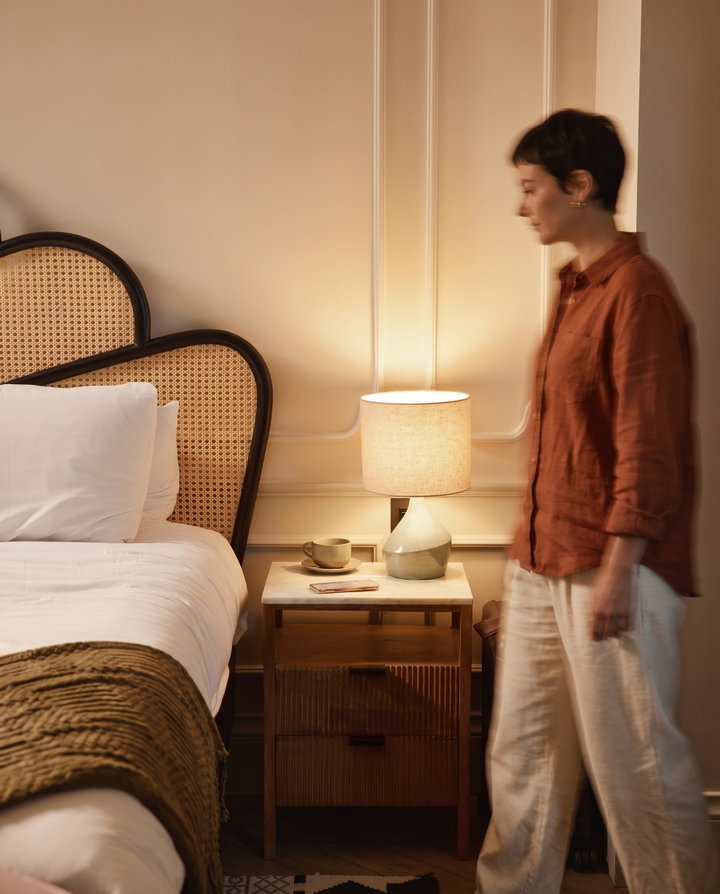 Candid Woman in Hotel Room